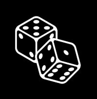 two dice icons on a black background